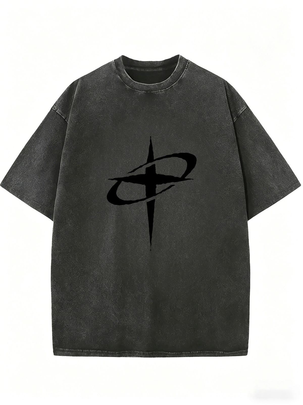 Oversized Vintage Wash Casual T-Shirt, Unisex Soft Streetwear Tee For Weekend & Travel Looks_ecoleips.com