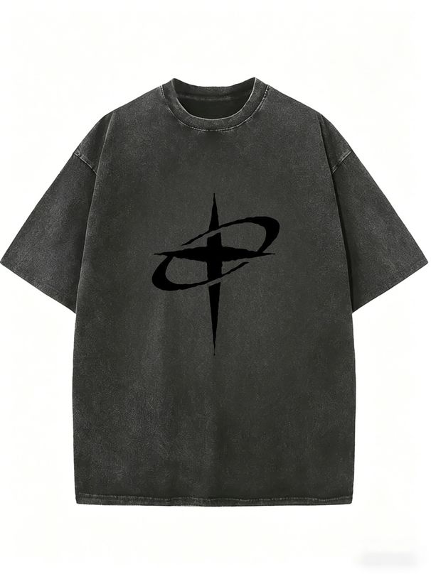Oversized Vintage Wash Casual T-Shirt, Unisex Soft Streetwear Tee For Weekend & Travel Looks_ecoleips.com