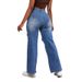 Women's Clothing Women's High-Waisted Ripped Jeans High Elasticity Loose Straight Leg Fashion Denim For Formal & Casual For Women_ecoleips.com