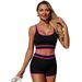 Solid Color Bikini Swimwear Set For Women - High Elasticity Nylon Swimsuits With Removable Padding, Conservative & Sexy Two-Piece Bathing Suit_ecoleips.com