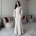 Elegant Women's Tailored Fish Tail Skirt Set - Stylish High Waist Office Dress With Blouse, Comfortable Polyester, Autumn Workwear_ecoleips.com