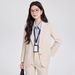 Women's Gray Suit Petite-Fit Formal Attire Ideal For College Students Teacher Qualification Interviews And Workplace Commuting_ecoleips.com