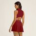 's Best-selling Tennis Skirt, Color-blocked Dress With Half-zip Stand-up Collar, Sports Anti-exposure Skirt-pants,_ecoleips.com