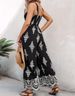 K Positioning Printed Women's New Suspender Pocket Jumpsuit Thin Wide Leg Pants_ecoleips.com
