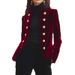 "Double-Breasted Blazer Jacket – Vintage-Inspired Cropped Topcoat With Notched Lapel, Burgundy & Navy For Office & Casual"_ecoleips.com