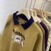 European American Style Cartoon Anime Sweatshirt Women, Loose Versatile, Color-blocked, Polo Collar, Thin_ecoleips.com