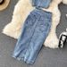 Women's Sexy Short Camisole High Waist Denim Skirt_ecoleips.com