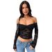 Women's Off-Shoulder Long Sleeve Lace Top European American Style Autumn Fashion Sexy Hollow Out Cross-Border Wholesale T-Shirt_ecoleips.com