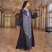 Modest Abaya Dress Elegant Geometric Print Abaya Dress – Modest Long Sleeve Muslim Dress For Women_ecoleips.com