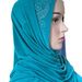 Green Rhinestone Embellished Long Arabic Dubai Style Cover-up Ice Silk Headscarf Women's Robe 62_ecoleips.com
