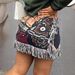 2025 Autumn New Casual Fashion Colorful Pattern Fringe Velvet Mini Skirt Women's Wear_ecoleips.com