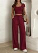 Women's Slim Fit Two Piece Suit Short Sleeve Trousers Y2K Casual Spring Summer Commuter Suit_ecoleips.com