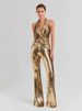 Sequin Halter Jumpsuit – Backless Wrap Design With High Waist & Wide Leg (XS-L, Stretch Polyester-Spandex, Day-to-Night Glam)_ecoleips.com