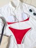 2024 Women's Solid Color Bikini Sexy Sports Swimsuit European American Style Cross Border Wholesale Red Suit for Adults_ecoleips.com