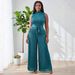 Women's Clothing Chiffon Pleated Two Piece High Waisted Wide Leg Pleated Pants One Size Fits All Multiple Colors Lightweight African European Style_ecoleips.com