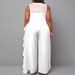 Women's Clothing Plus Size Elegant Solid Color Jumpsuit Lace Trim Casual Commuter Style Loose Straight Leg Polyester_ecoleips.com