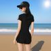 Women's Slimming Two Piece Swimsuit Conservative Design For Hot Springs Swimming Pools Square Legs New Style_ecoleips.com