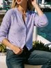 Lilac Round Neck Hollow Out Pit Rib Knit Cardigan, Loose Lightweight Breathable Soft Skin-touch Button Air Conditioning Jacket_ecoleips.com