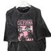 European And American Hip Hop Vintage Short Sleeve T-Shirt For Women Plus Size Loose Oversize Washed Black Print Top_ecoleips.com