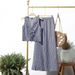 Women's Clothing New Casual Plaid Suit Lace Up Cardigan Vest Loose Trousers Suit_ecoleips.com