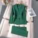 Women's Professional Suit Set – Slim-Fit Blazer & Trousers For Business & Interviews (Red, Black, Blue, Green)_ecoleips.com