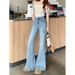 2026 Spring/Summer New Elatic Micro-flare Denim Pant For Women, Slim Fit, Stylih Deign, Wide-leg Bell-bottom_ecoleips.com