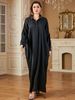 Women's Clothing Elegant Loose Bat Sleeve Beaded Cardigan Dress Long Skirt_ecoleips.com