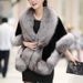 Women's Clothing Luxury Faux Fur Shawl – Elegant Fox Fur-Like Wrap For Weddings, Parties & Winter Warmth_ecoleips.com