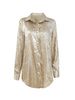 Classic Notch Collar Stretch Shirt – Women's Long Sleeve Button-Down Blouse (S-XXL, Black & Gold, Poly-Spandex Blend)_ecoleips.com