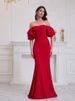 Regal Red Strapless Evening Gown Sculpted Corset Bodice With Cascading Ruffles & Open Back For Black-Tie Galas (4-Way Stretch Poly-Spandex Blend)_ecoleips.com