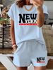 Women’s 2 Piece Outfit Set – Oversized Graphic T-Shirt And Biker Shorts Matching Set, Casual Summer Lounge Tracksuit For Daily Wear-370_ecoleips.com