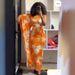 Bold Tie-Dye Batwing Sleeve Maxi Dress With High Waist & Open Back - Bohemian Beach Party Dress Soft & Flowy Milk Silk Fabric_ecoleips.com