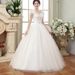 New Korean Style plus Size Princess Wedding Dress Lace Floor Length Slimming Bridesmaid Gown Export Quality_ecoleips.com