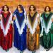 African Women's plus Size Robe Long Dress with Printed Rhinestones Cross Border Style with Headscarf_ecoleips.com