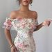 Off-Shoulder Embroidered Maxi Dress – Elegant High Waist Evening Gown (Short Sleeve, S-XL, White, Formal/Cocktail, Polyester Knit)_ecoleips.com