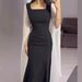 Modest Abaya Dress Women's Batwing Sleeve Dress Hepburn Style Patchwork Slim Waist Elegant Black White Autumn Dress_ecoleips.com