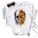 European And American Cross-border Foreign Trade Women's Clothing, Skull Pattern Printed Round Neck Short-sleeve T-shirt_ecoleips.com