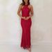 women's elegant V-neck dress fashion printed temperament dress_ecoleips.com