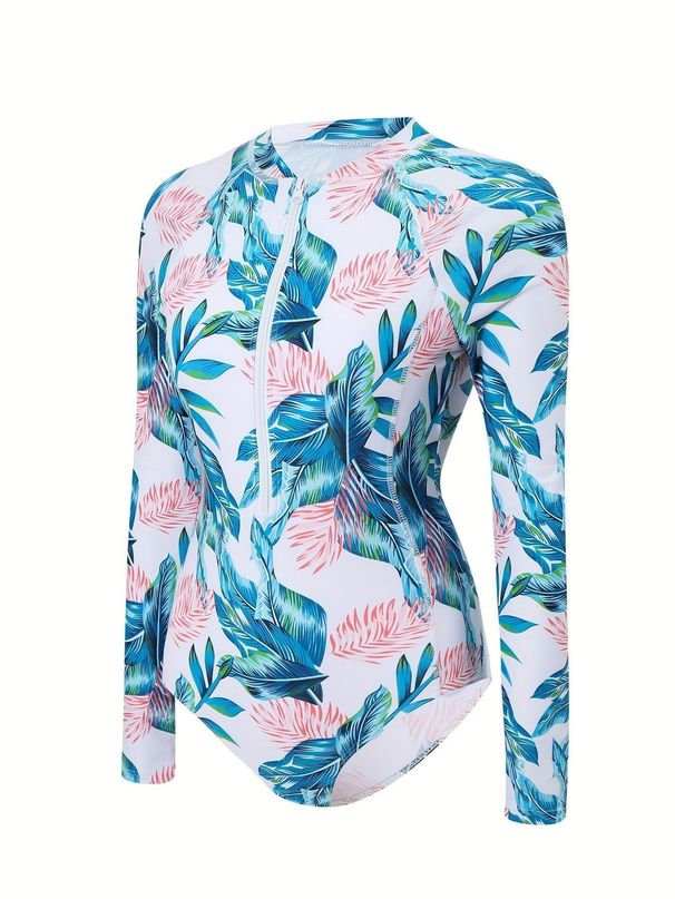 Aria Basics Zippered One-piece Competiti, Foreign Trade Short-sleeve Surfing Women's Diving Suit, Mid-sleeve_ecoleips.com