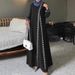 Halloween Medieval Muslim Middle Eastern Solid Color Long Sleeve Lace Dress Fashionable Round Neck Women's Robe_ecoleips.com