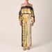 K New Women's Printed Round Neck Loose Bat Sleeve Waist Wide Leg Pants Fashion Set. No Necklaces Or Other Accessories_ecoleips.com