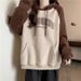 real-shot Hooded Sweatshirt For Women, Spring And Autumn, Thin, Loose, Korean Style, Color-blocking, Raglan_ecoleips.com