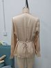 Chic Cross-Wrap Long Sleeve Blouse - Soft V-Neck & Asymmetric Tie Detail For Office & Casual Wear (S-XXL, Champagne)_ecoleips.com