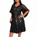 Glamorous Plus Size Party Dress – Sparkly Mesh & Pearl Embellished Elegant Midi Dress For Women (Stretchy Polyester Blend)_ecoleips.com