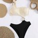 Women's One-Shoulder One-Piece Swimsuit – Sexy Cutout Design With Metallic Accents, High-Stretch Polyester Blend, White (Sizes S-Xl)_ecoleips.com