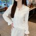 K Heavy Industry Hooded Long Sleeved Lace Shirt For Women, Unique And Beautiful New Style, With Inner Lining And Bottom Layer Top_ecoleips.com