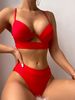 Women's Clothing Swimsuit One Piece Steel Support Hard Cover Nylon Solid Color Hollow Sexy Bikini_ecoleips.com
