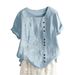 Cross-Border Tops Casual Loose T-Shirts Cotton Linen Plus Size Women's Clothing AMZ Hot Selling_ecoleips.com
