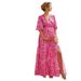 Women's Clothing Women's V Neck Printed Maternity Dress Style Backless Swing Summer Beach Vacation Full Length_ecoleips.com