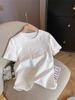 Women's Clothing Heavy Industry Embroidery Round Neck Short Sleeved T Shirt Fashionable Temperament Slim All Match Round Neck Top_ecoleips.com